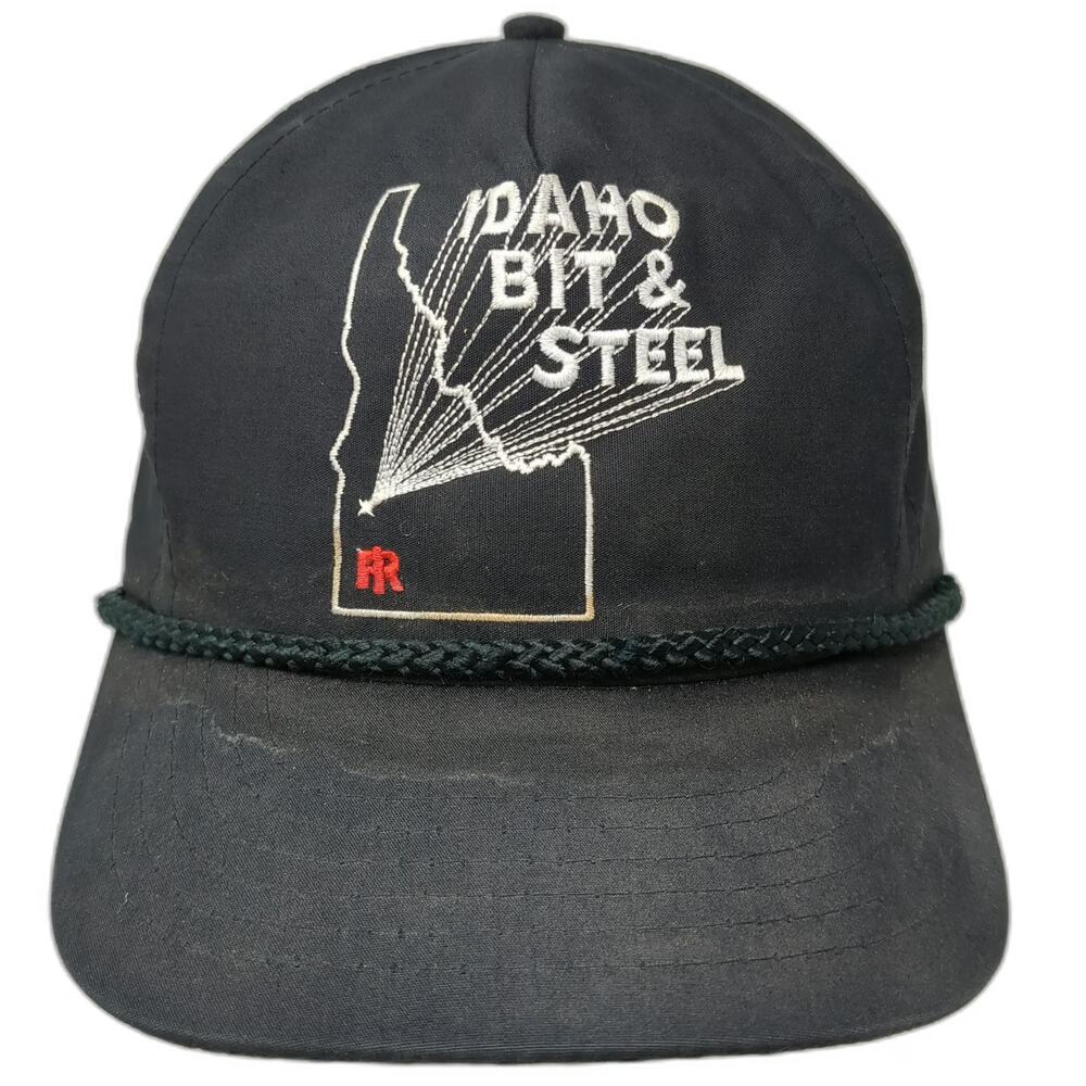 Mountaintop Marketing 5 Panel Black One Size Idaho Bit & Steel Rope Snapback Hat
